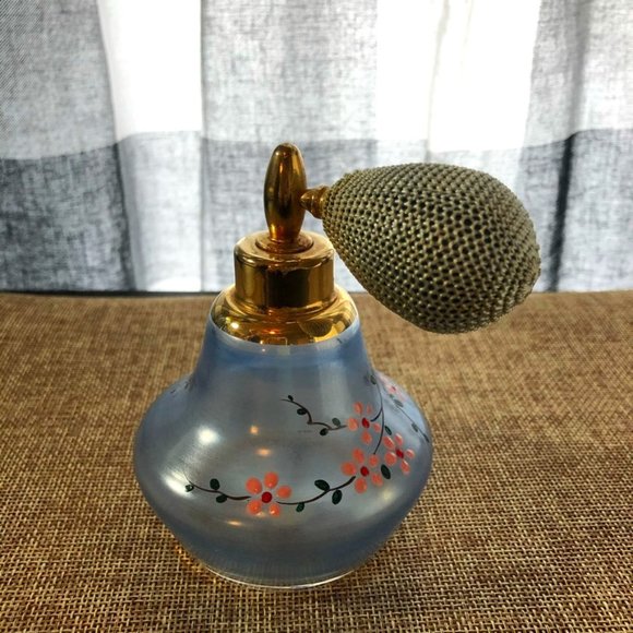 Hand Painted Vintage Bottle in Blue